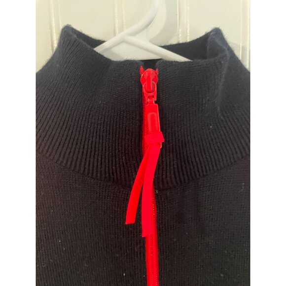 Vintage Meister Black & Red Wool/Acrylic Half-Zip Sweater With Pocket - Picture 4 of 10